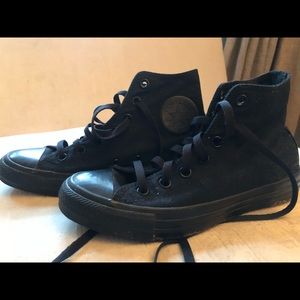 All Black High Top Converse